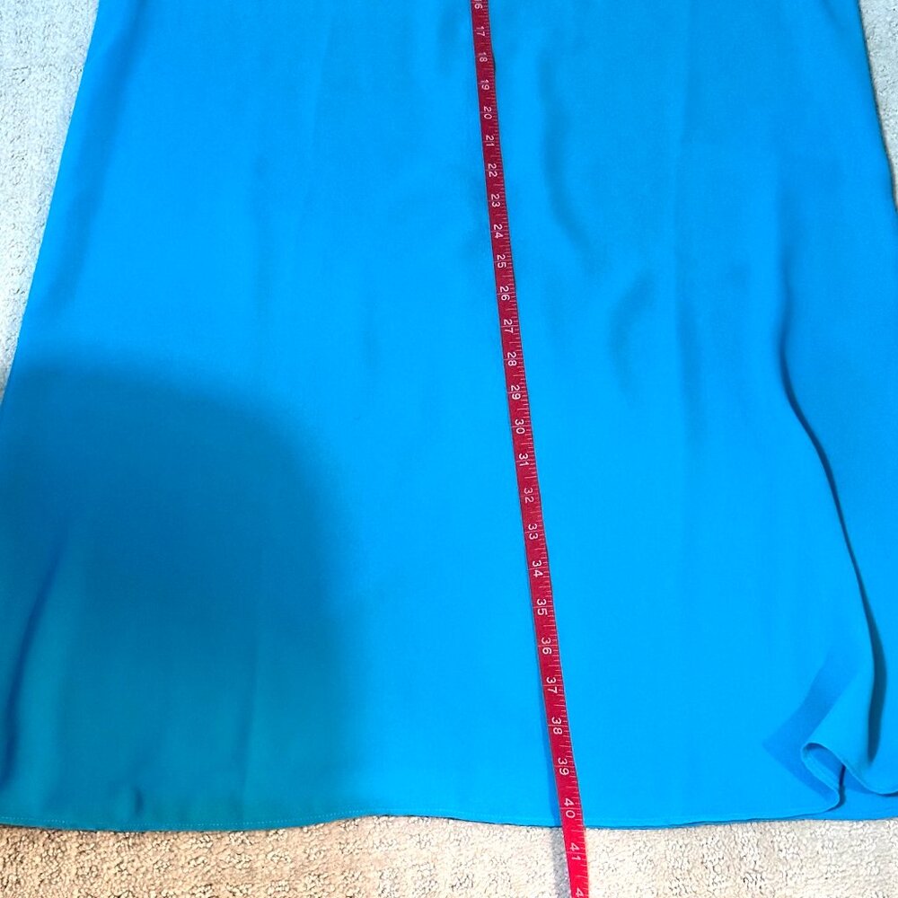 Vtg Diane Roberts Blue Semi Sheer Dress w Emb. & Beaded Collar 44 Bust Sz. 12/14 - Picture 8 of 11